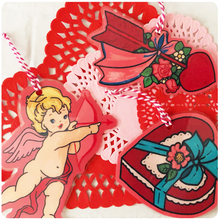 Load image into Gallery viewer, Valentine&#39;s Day Retro Inspired Large Hanging Ornament Set of 3
