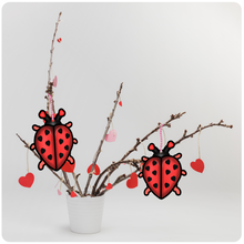 Load image into Gallery viewer, Valentine&#39;s Day Large Hanging Love Bug Ornament Set of 2
