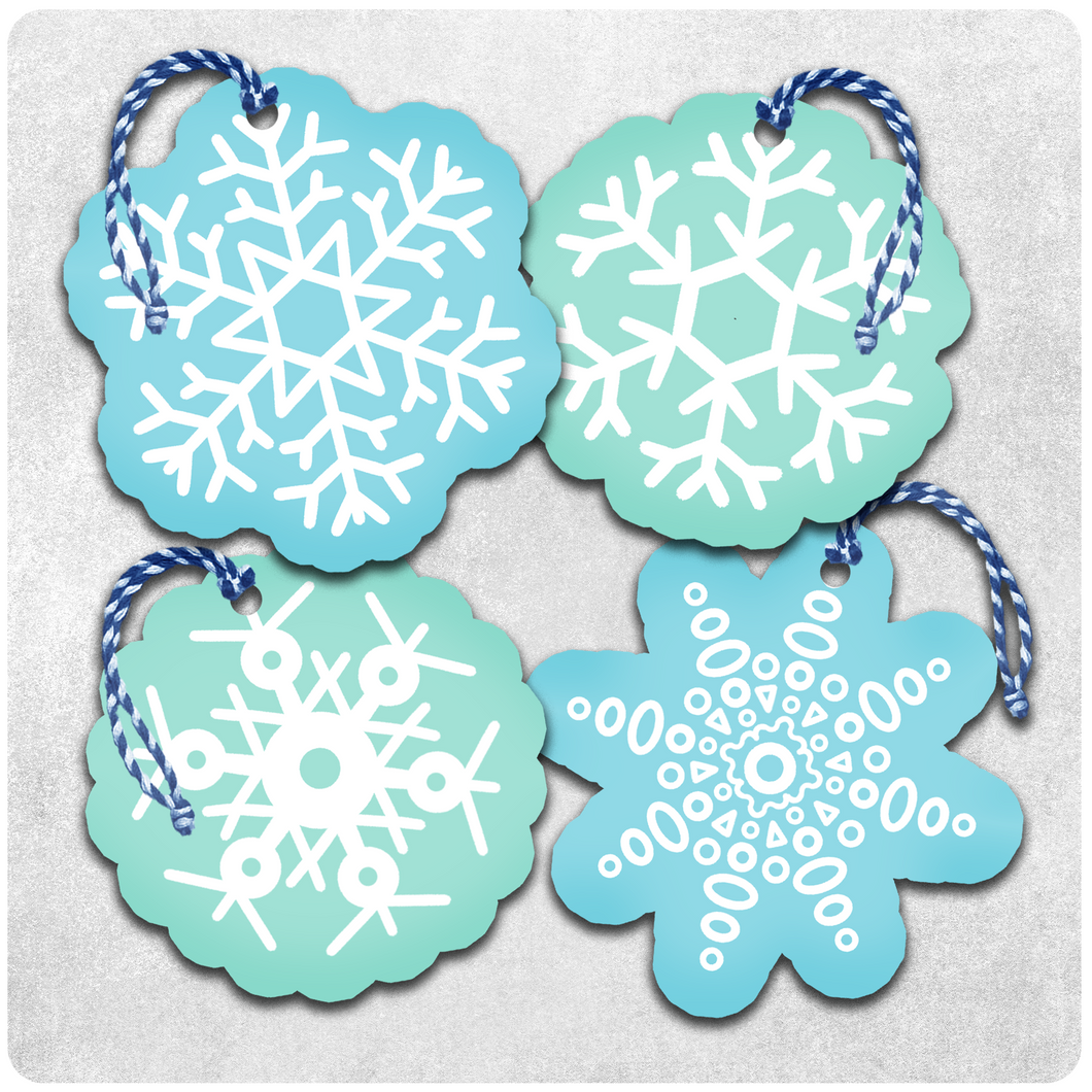 Retro Inspired Winter Snowflake Ornament Set