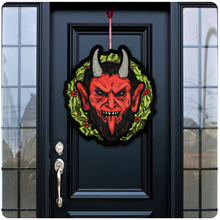 Load image into Gallery viewer, Retro Inspired Outdoor Krampus Christmas Wreath Yard Decoration
