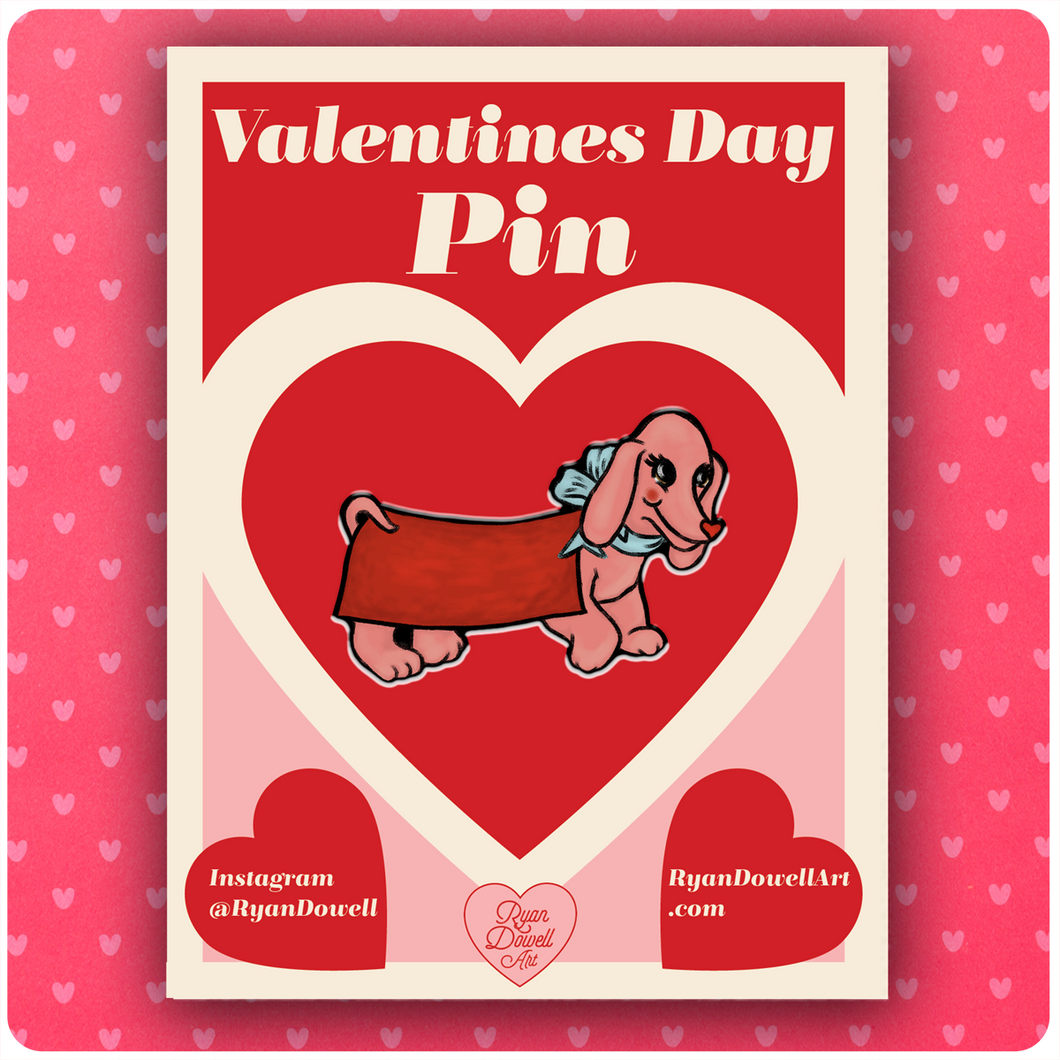 Valentine's Day Retro Inspired Puppy Lapel Pin