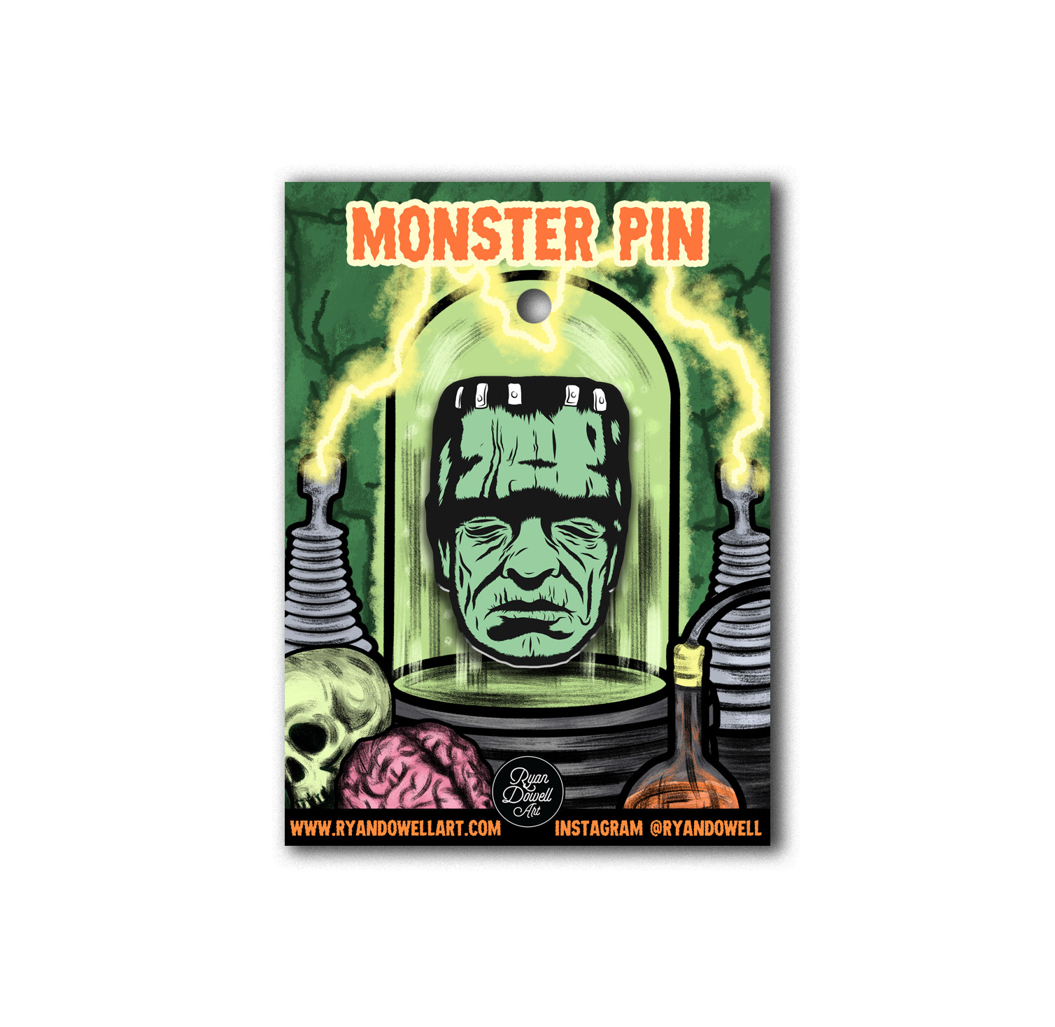 Frankenstein Monster Halloween Lapel Pin