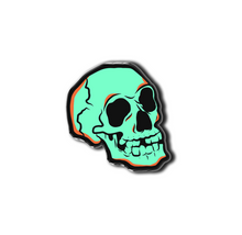 Load image into Gallery viewer, Green Graveyard Skull Halloween Lapel Pin
