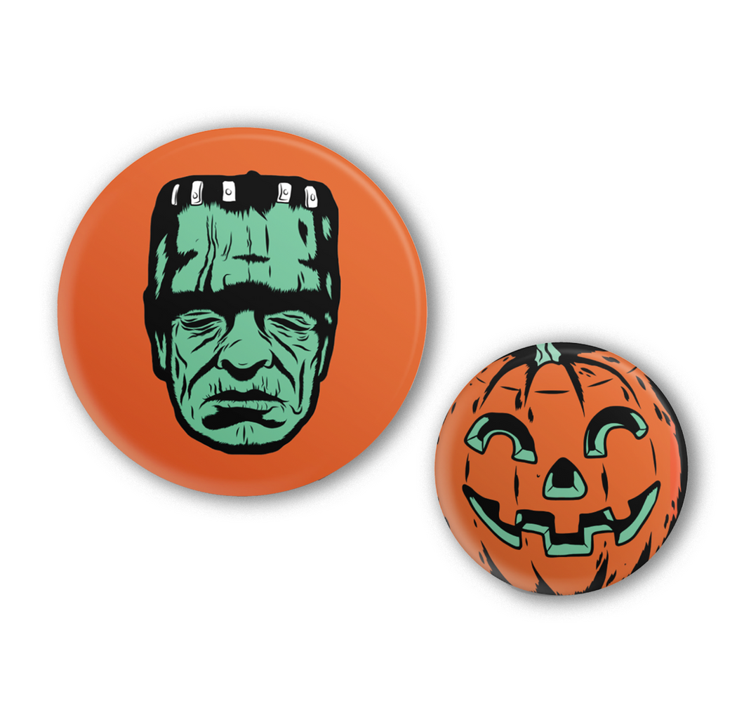Frankenstein & Jack o' Lantern Buttons