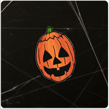 Load image into Gallery viewer, Halloween III Silver Shamrock Jack-O-Lantern Lapel Pin
