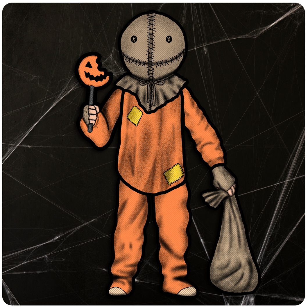 Retro Inspired Halloween Sam Trick r Treat Jointed Cutout Decoration