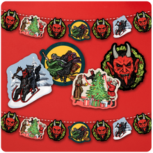 Load image into Gallery viewer, Retro Inspired Krampus &amp; Friends Series 1 Christmas Banner
