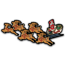 Load image into Gallery viewer, Retro Blowmold Inspired Santa with Sleigh Large Cutout Set of 6
