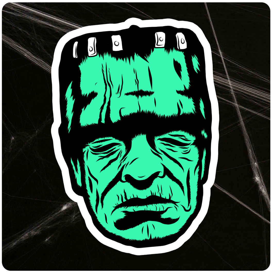 Frankenstein Monster Head Vinyl Sticker