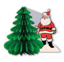 Load image into Gallery viewer, Double Sided Honeycomb Tissue Tree Santa Claus Centerpiece
