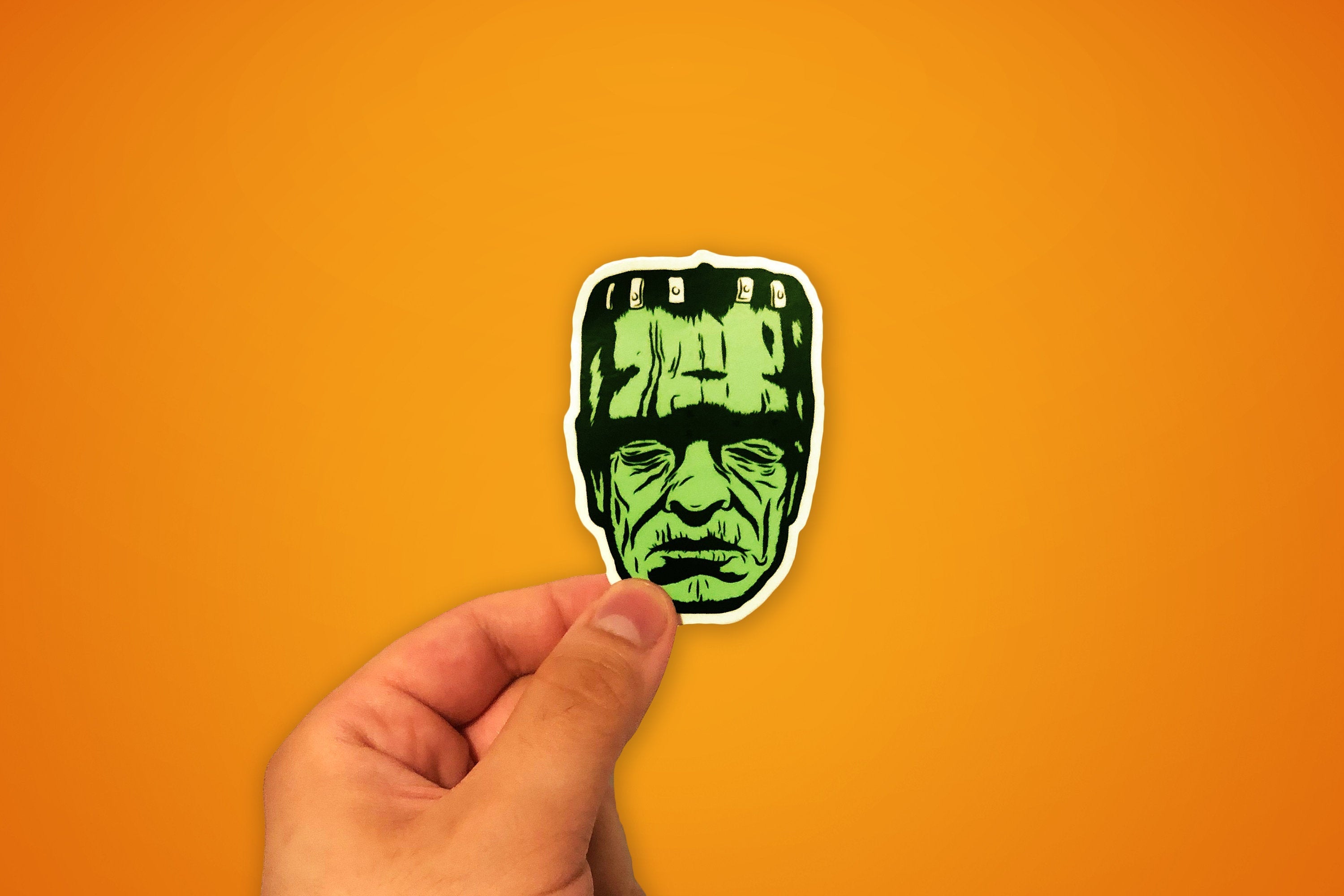 Frankenstein Monster Head Vinyl Sticker