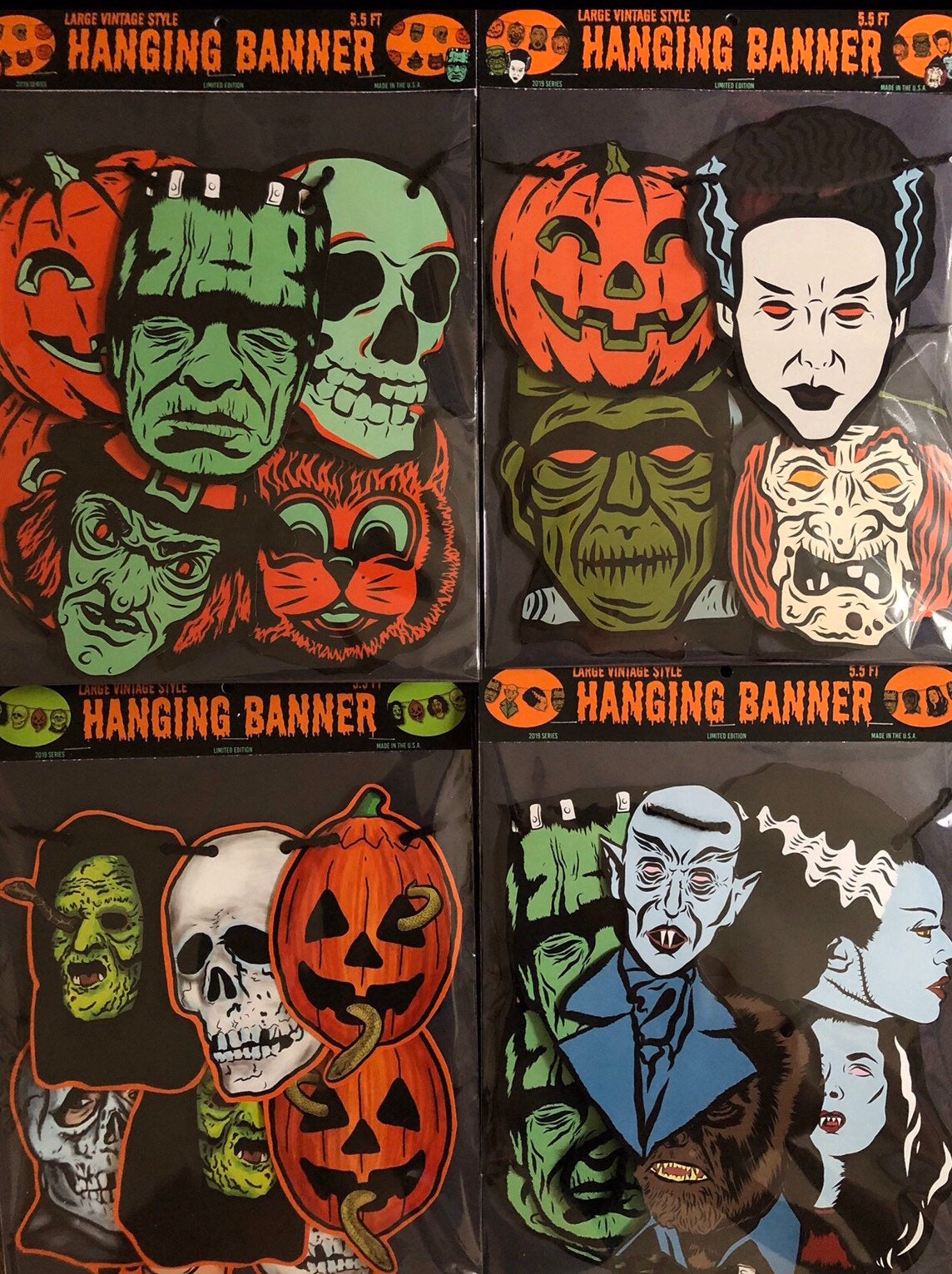 Retro Inspired Horror Monsters of Halloween Character Banner