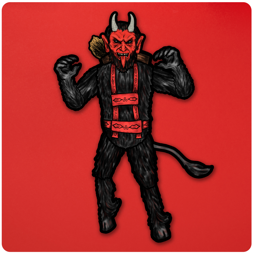 Retro Inspired Krampus Christmas Jointed Cutout Decoration
