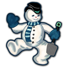 Load image into Gallery viewer, Jointed Retro Inspired Winter Snowman Cutout
