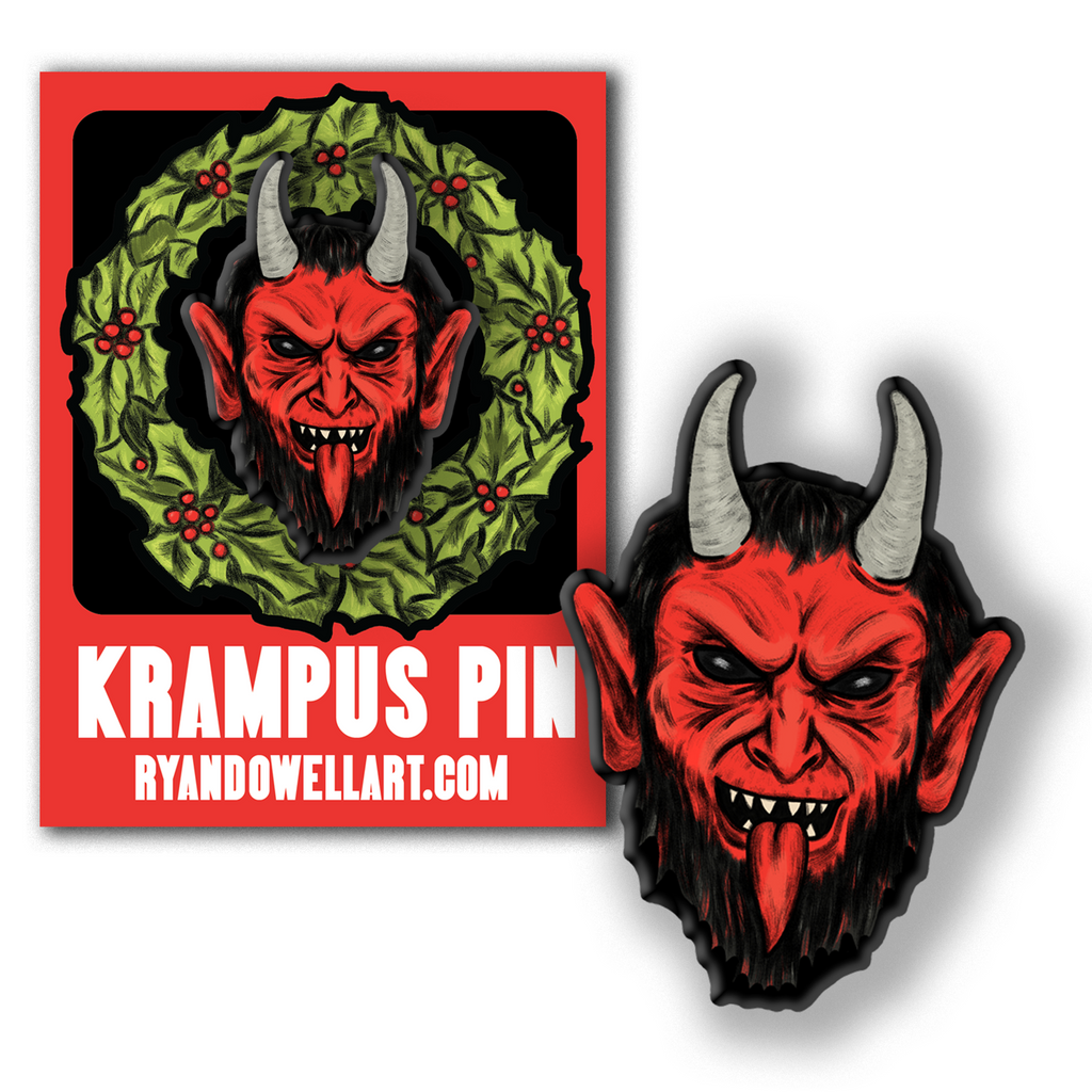 Krampus Christmas Lapel Pin