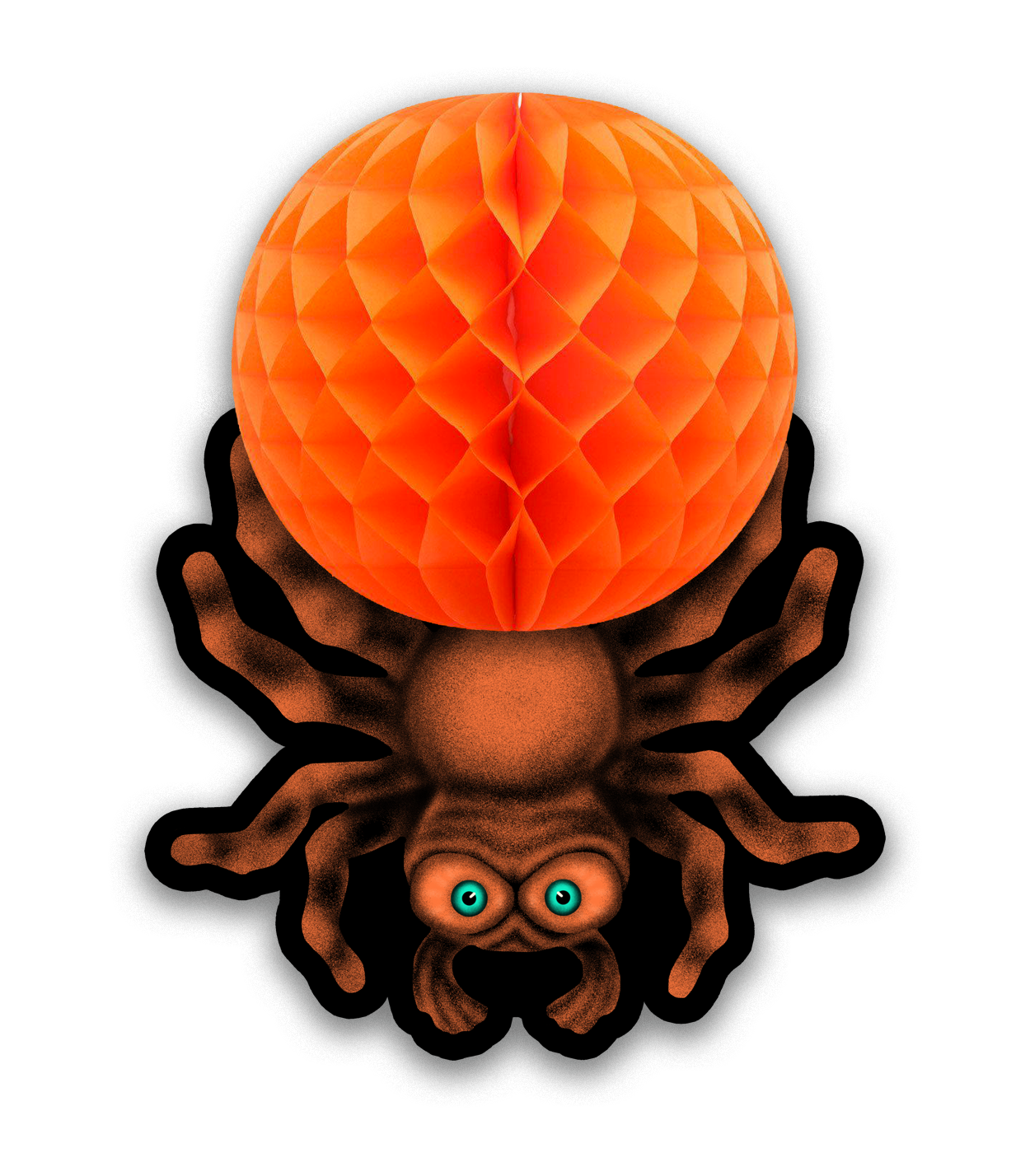 Retro Inspired Hanging Honeycomb Tissue Halloween Spider Cutout Decoration