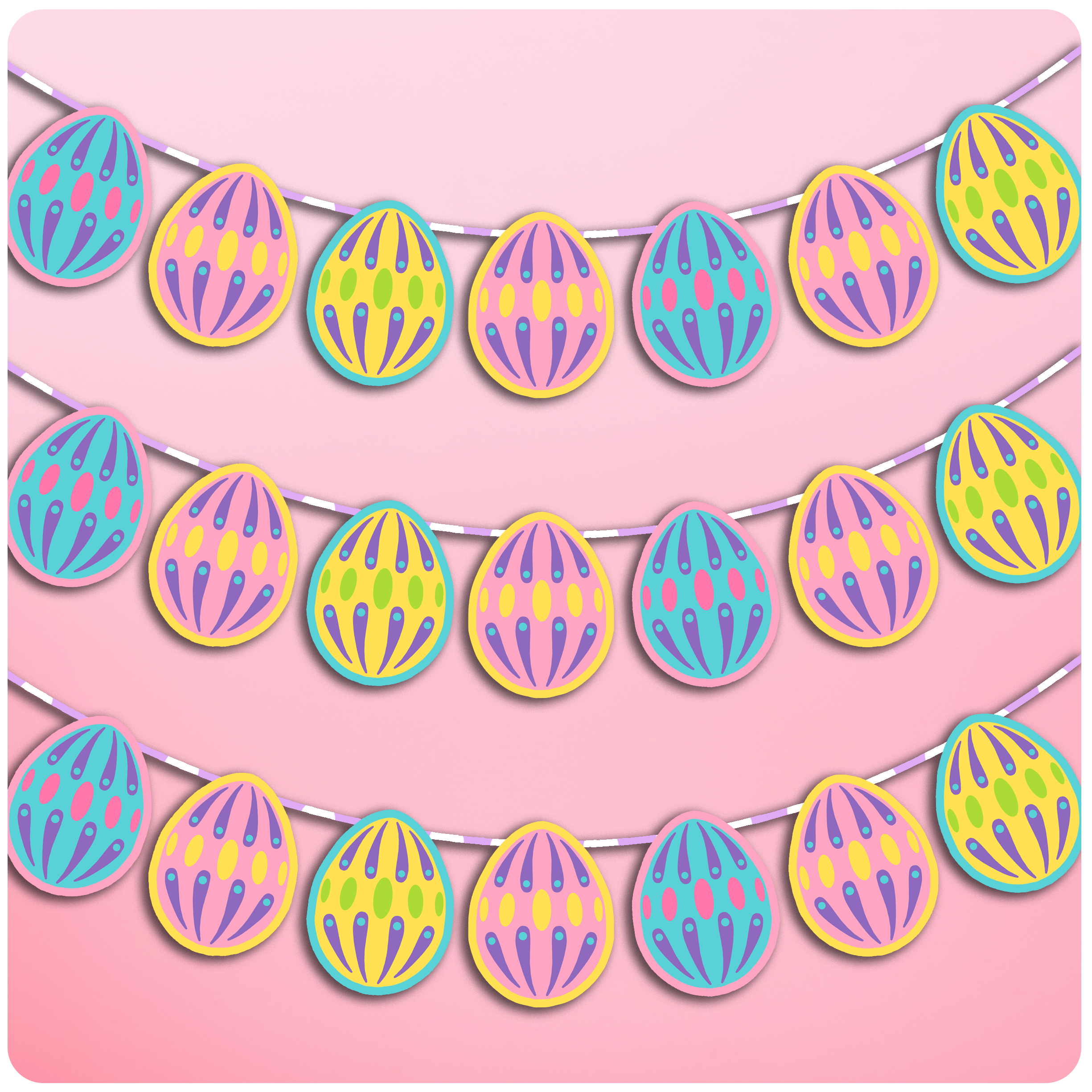 Retro Inspired Large Easter Egg Cutout Banner