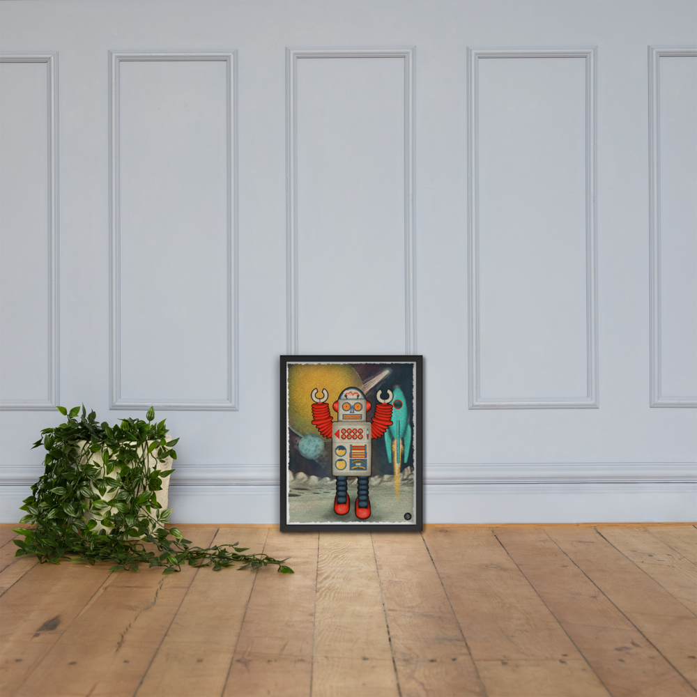Retro Space Robot Poster Print