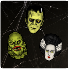 Load image into Gallery viewer, Retro Inspired Halloween Monsters Cutout Decoration Set of 3
