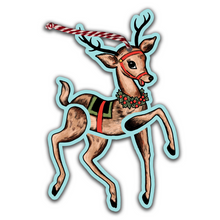 Load image into Gallery viewer, Large Retro Inspired Reindeer Jointed Christmas Ornament
